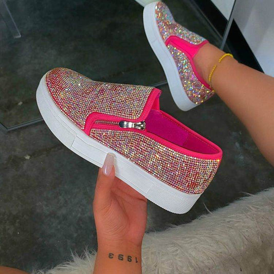 Large Size Rhinestone Flat Casual Single Shoes One Pedal Lazy Shoes - ProTrendyz