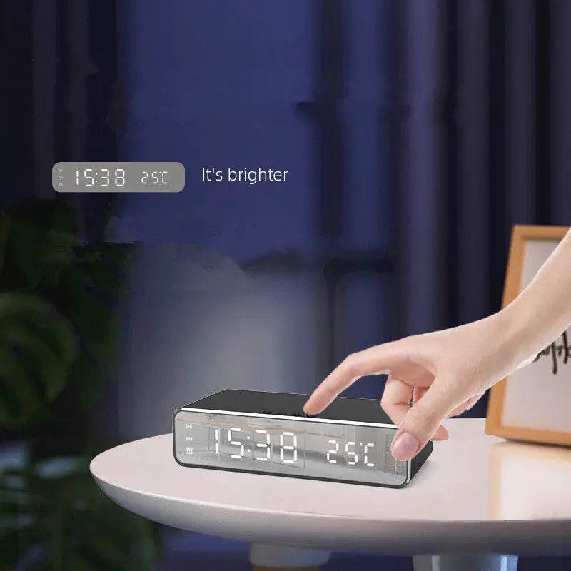 Electric Wireless Phone Charger, Clock, HD Thermometer, Mirror, Clock with Charger Smart Convenient - ProTrendyz