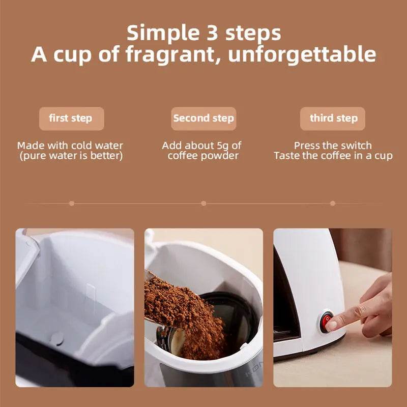 New Coffee Machine Fully Automatic Home Office Mini American Small Portable Coffee Maker - ProTrendyz