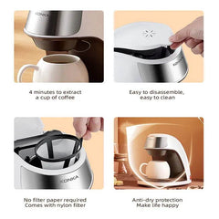 New Coffee Machine Fully Automatic Home Office Mini American Small Portable Coffee Maker - ProTrendyz