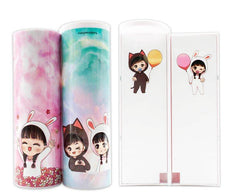 Long Student Pencil Case, Multifunctional Pencil Case, Plastic Double-layer Children's Creative Pencil Case - ProTrendyz