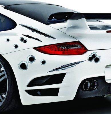 Simulation Bullet Hole Car Sticker, Car Bullet Hole Crack Car Sticker - ProTrendyz