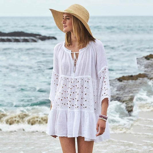 Sun Protection Clothing Women Loose Bikini Blouse - ProTrendyz