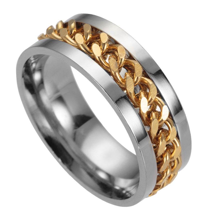 Stainless Steel Spinner Ring Beer Corkscrew Artifact Fashion Simple Heterosexual Rings Casual Men And Women Jewelry Bague Femme - ProTrendyz