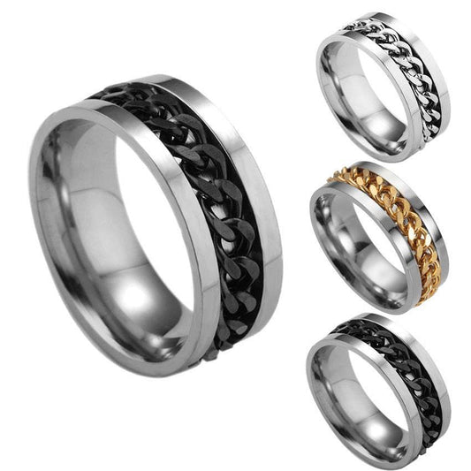 Stainless Steel Spinner Ring Beer Corkscrew Artifact Fashion Simple Heterosexual Rings Casual Men And Women Jewelry Bague Femme - ProTrendyz