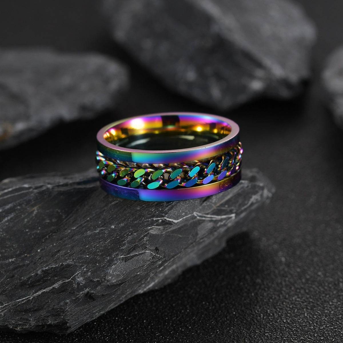 Stainless Steel Spinner Ring Beer Corkscrew Artifact Fashion Simple Heterosexual Rings Casual Men And Women Jewelry Bague Femme - ProTrendyz