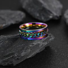 Stainless Steel Spinner Ring Beer Corkscrew Artifact Fashion Simple Heterosexual Rings Casual Men And Women Jewelry Bague Femme - ProTrendyz