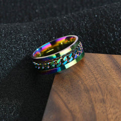Stainless Steel Spinner Ring Beer Corkscrew Artifact Fashion Simple Heterosexual Rings Casual Men And Women Jewelry Bague Femme - ProTrendyz