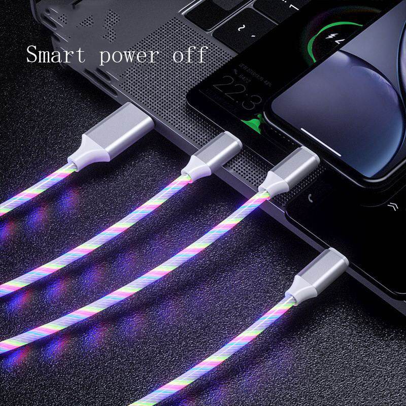 3 In 1 Micro USB Type C Cable LED Flowing Light Type C Chager Cable Mobile Phone Charging Wire - ProTrendyz
