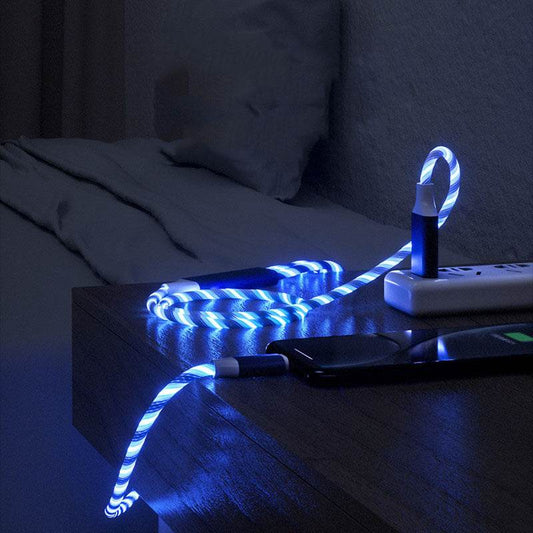 3 In 1 Micro USB Type C Cable LED Flowing Light Type C Chager Cable Mobile Phone Charging Wire - ProTrendyz