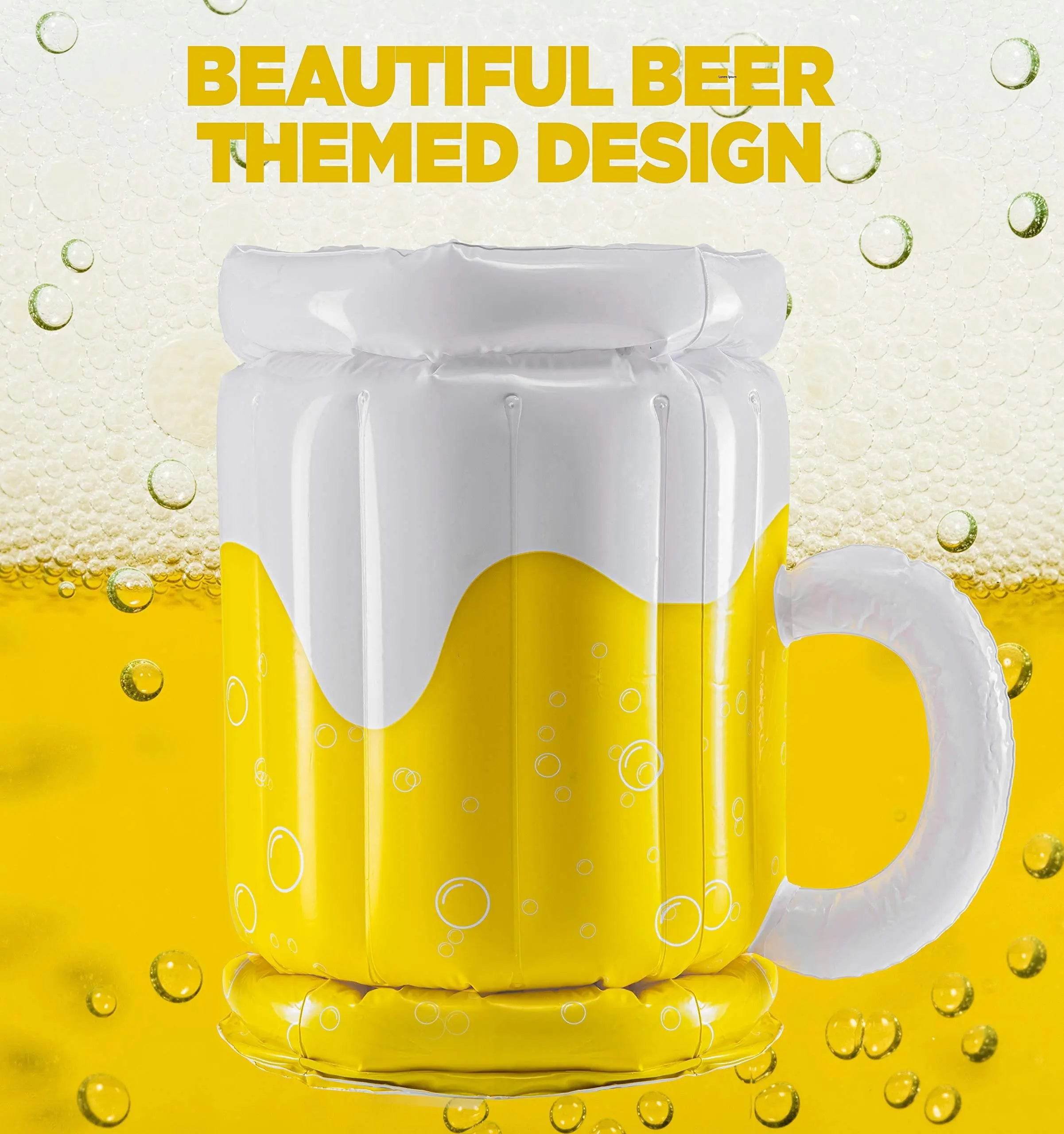 Large Inflatable Beer Mug Cooler Pool Float Drink Cooler For Adults Parties 2 In1 Drink Floatie And Party Supplies Great Toy For Beach Pool And Jacuzzi - ProTrendyz