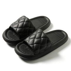 New Rhombus Home Slippers Summer Non-slip Floor Bathroom Slipper Lightweight Simple House Shoes For Women Men - ProTrendyz