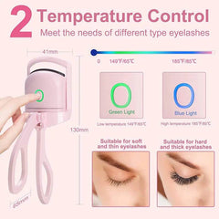 Eyelash Curler Portable Electric Heated Comb Eye Lash Long Lasting Eyelashes Curls Thermal Eyelash Curler Makeup Tools Heated Eyelash Curlers,Rechargeable Electric Eyelash Curler,Handheld Eyelash Heat - ProTrendyz
