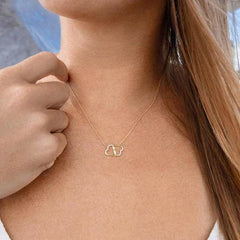 Fashion Double Heart Love Necklace With Rhinestones Inlaid Zircon Mother Valentine's Day Gift - ProTrendyz