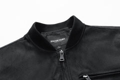 Suede Stand Collar Men's Jacket Double Zipper Pocket Clothing Mens - ProTrendyz