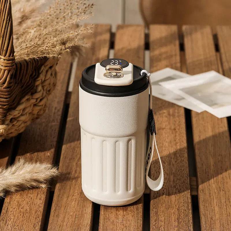 Smart Digital Thermal Bottle Portable Coffee Mug Stainless Steel Water Bottle In-Car Insulated Cup Keep Cold Vacuum Flasks 450ml - ProTrendyz