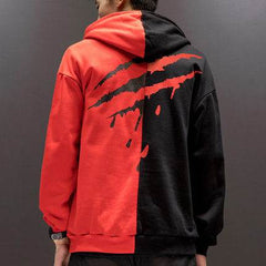 Women Patchwork Casual Hoodies Fall Winter Letter Printing Loose Pullover Men High Street Fashion Hooded Sweatshirts - ProTrendyz