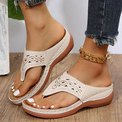 Clip Toe Wedge Sandals Women Summer Flip Flops Slippers Beach Shoes - ProTrendyz