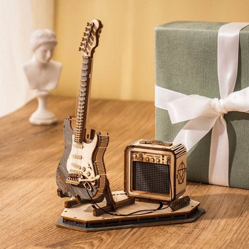 Robotime Rokr Electric Guitar Model Gift For Kids Assembly Creative Toys Building Block Set 3D Wooden Puzzle TG605K - ProTrendyz