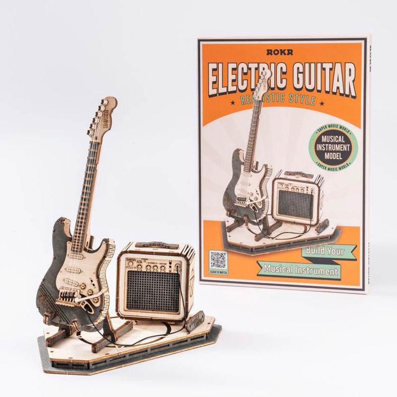 Robotime Rokr Electric Guitar Model Gift For Kids Assembly Creative Toys Building Block Set 3D Wooden Puzzle TG605K - ProTrendyz