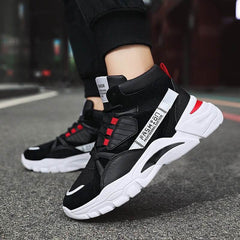Men's Lace-up Color-matching Sneakers Fashion High-top Height-increasing Casual Shoes - ProTrendyz