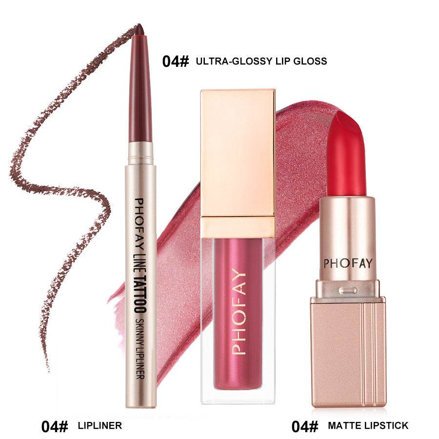 PHOFAY Ultra-Glossy Lip Gloss Matte Lipstick Lipliner - ProTrendyz