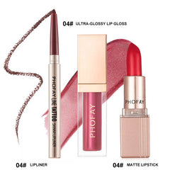 PHOFAY Ultra-Glossy Lip Gloss Matte Lipstick Lipliner - ProTrendyz