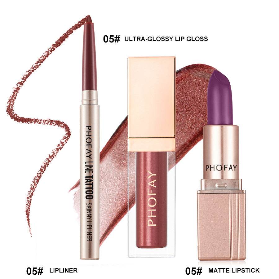 PHOFAY Ultra-Glossy Lip Gloss Matte Lipstick Lipliner - ProTrendyz