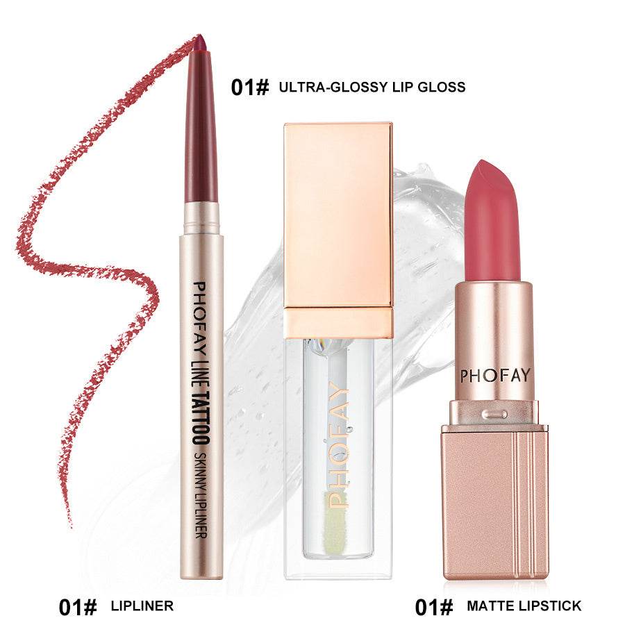 PHOFAY Ultra-Glossy Lip Gloss Matte Lipstick Lipliner - ProTrendyz