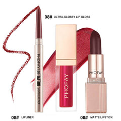 PHOFAY Ultra-Glossy Lip Gloss Matte Lipstick Lipliner - ProTrendyz
