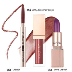 PHOFAY Ultra-Glossy Lip Gloss Matte Lipstick Lipliner - ProTrendyz