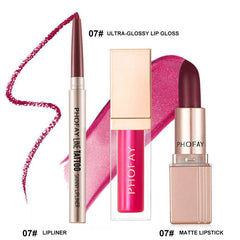 PHOFAY Ultra-Glossy Lip Gloss Matte Lipstick Lipliner - ProTrendyz