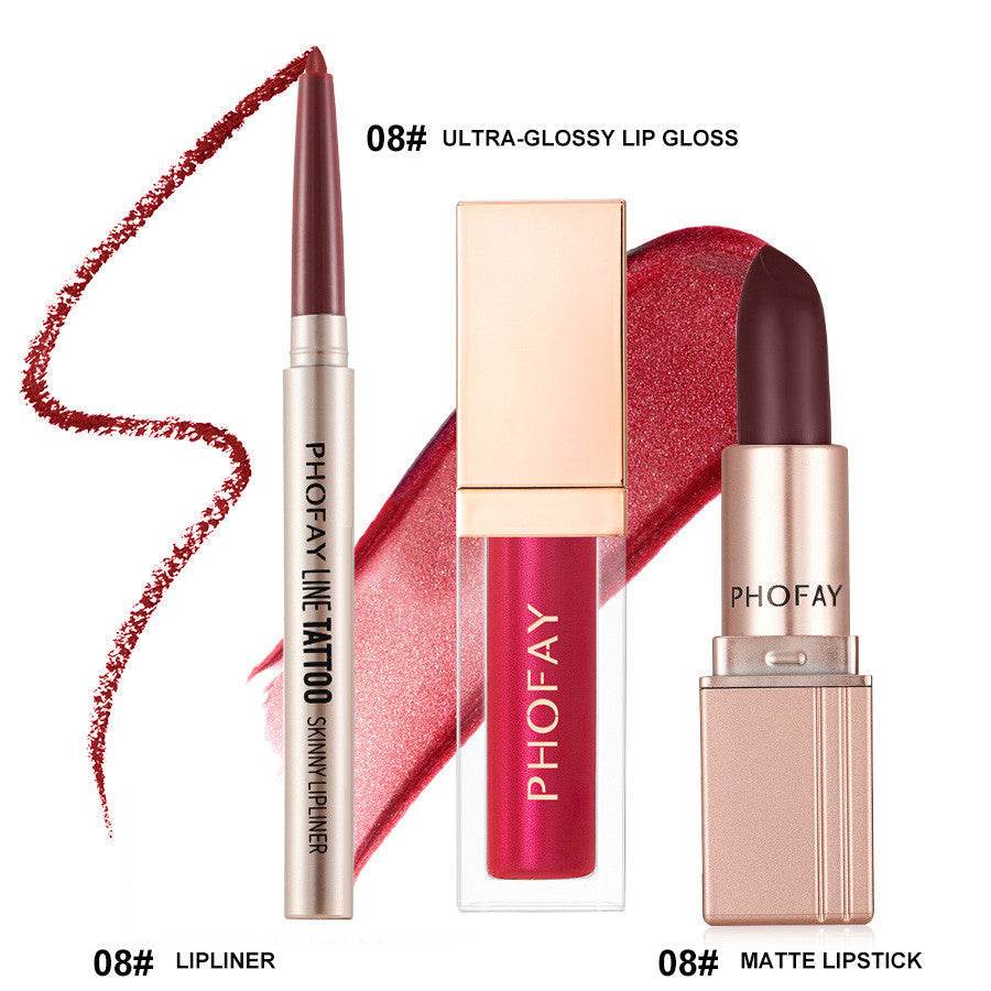 PHOFAY Ultra-Glossy Lip Gloss Matte Lipstick Lipliner - ProTrendyz