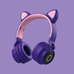 LED Light Cat Ear Headphones Wireless Bluetooth 5.0 Headset Portable Foldable Kids Headphone With Microphone Best Gift - ProTrendyz