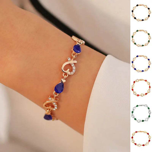 Hollow Love Bracelet With Rhinestones Fashion Temperament Heart-shaped Bracelet For Valentine's Day Gift Jewelry - ProTrendyz