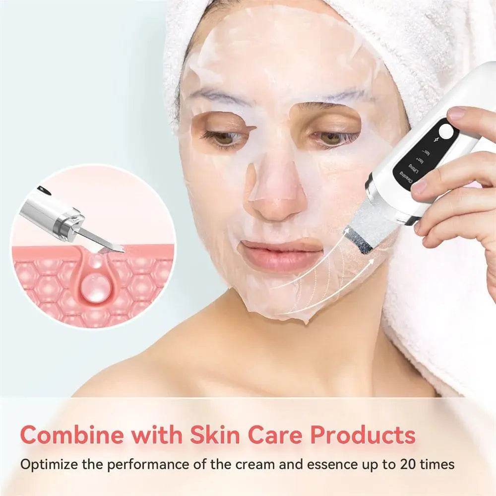 Skin Scrubber Face Spatula Facial Skin Exfoliator Scraper And Blackhead Remover Pore Cleaner With Face Lifting Deep Cleansing Face Lifting Machine For Blackhead Extractor - ProTrendyz