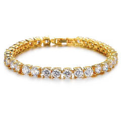 Hip Hop Bracelet Iced Out Single Row Rhinestones Chain Bling Tennis Charm Bracelets Zirconia Bracelets Link Chain Jewelry - ProTrendyz