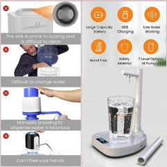 Added Extension Tupe Water Dispenser Automatic Water Bottle Desktop Rechargeable Water Dispenser With Stand - ProTrendyz