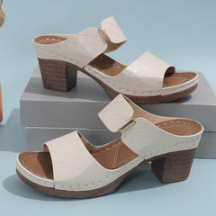 High Heel Slippers Women's Fashion Round Toe Sandals Summer - ProTrendyz