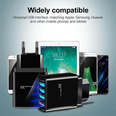 Illuminated 4USB Mobile Phone Quick Charge Charger 3A Charging Head US - ProTrendyz