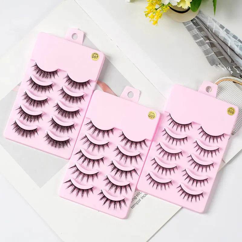 5 Pairs Manga Lashes New Arrival Anime Cosplay Natural Wispy Korean Makeup Artificial False Eyelashes - ProTrendyz