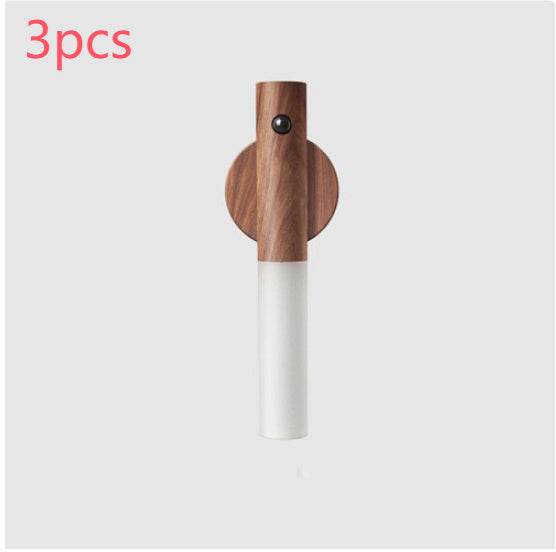 Auto LED USB Magnetic Wood Wireless Night Light Corridors Porch Lights PIR Motion Sensor Wall Light Cabinet Lamp - ProTrendyz