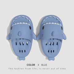 Shark Slippers With Drain Holes Shower Shoes For Women Quick Drying Eva Pool Shark Slides Beach Sandals With Drain Holes - ProTrendyz