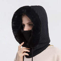 Winter Thick Plush Hat With Scarf Windproof Warm Knit Hats Hooded For Women - ProTrendyz