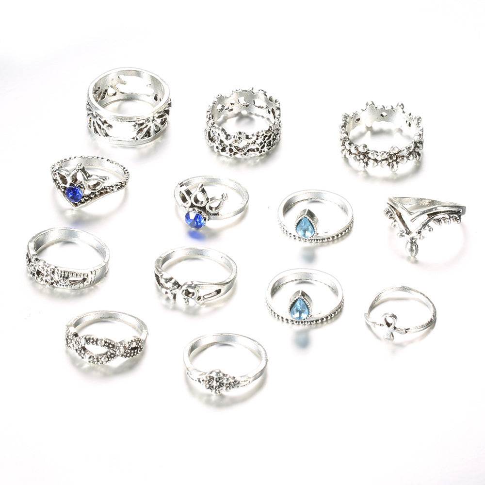 Hollow Jeweled 13-piece Set Women's Ring Suit - ProTrendyz