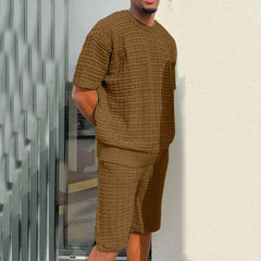 Men's Summer Suit Fashion Loose Men 2 Pieces Outfit Summer Hippie Shirt And Short Set - ProTrendyz
