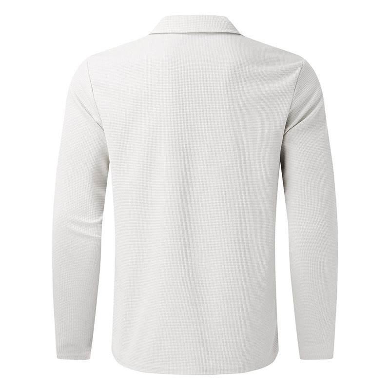 Men's Clothing Waffle Style Zipped Lapel Jacket Outdoor Sports Tops - ProTrendyz