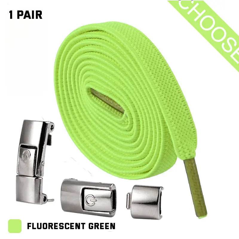 Press Lock Shoelaces Without Ties Elastic Laces Sneaker 8MM Widened Flat No Tie Shoe Laces Kids Shoelace For Shoes - ProTrendyz