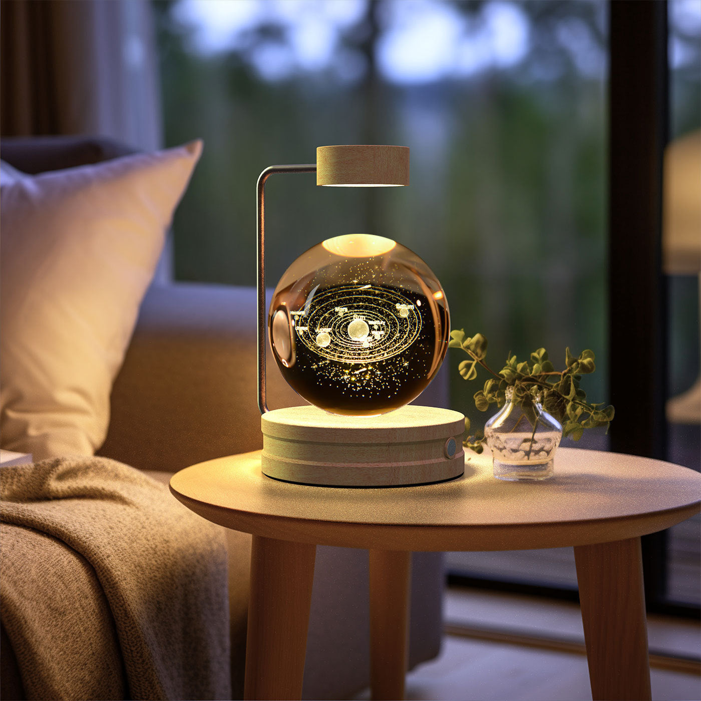 Crystal Ball Cosmic Dinosaur Indoor Night Light USB Power Warm Bedside Light Birthday Gift Night Lamp ProTrendyz