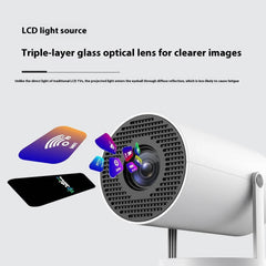 Portable Projector Small Straight Projector For Home Use 180 Degrees Projection Angle Automatic Focus Home Video Projector - ProTrendyz